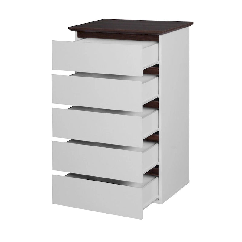 Cómoda alta branca para quarto, cómoda moderna com gavetas, cómoda pequena